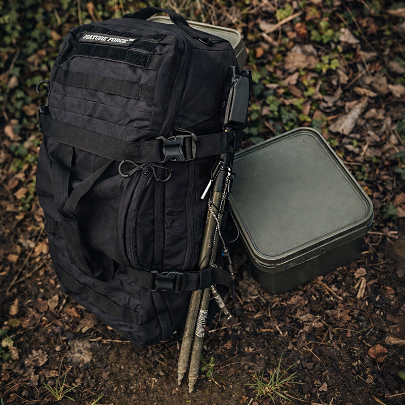 Zaino Duffel Carpfishing 60L Nature Force – Borsa con Sistema a molle e Scomparti Modulari